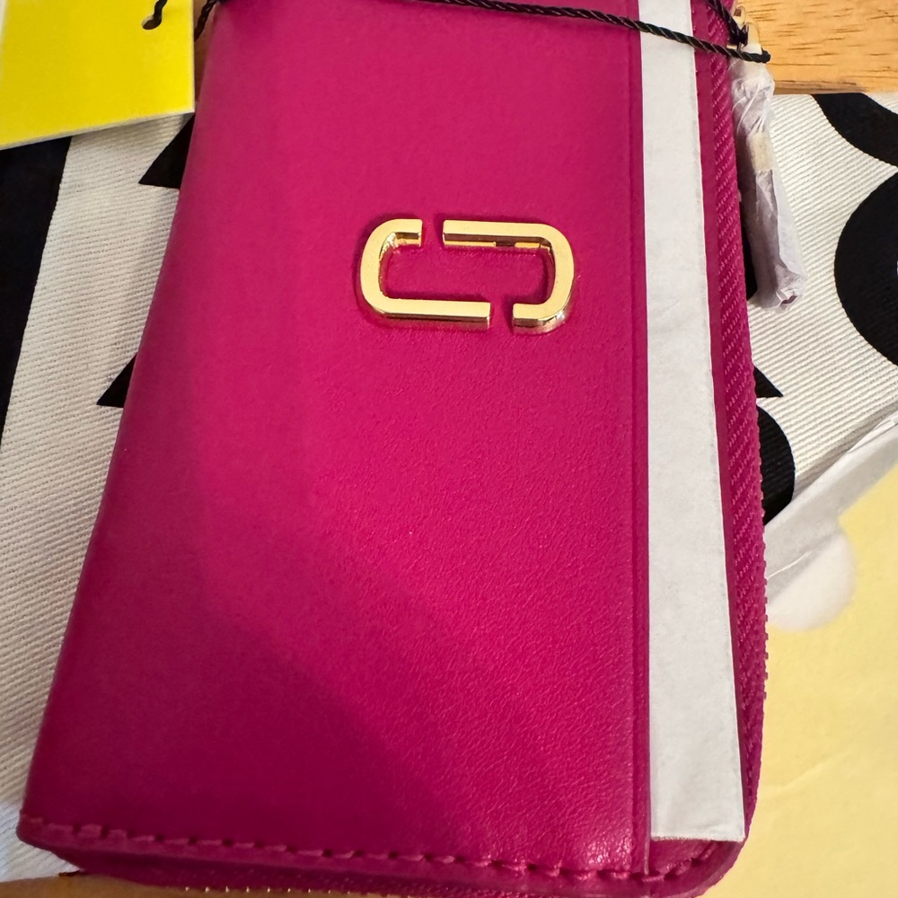 NWT Marc Jacobs Lipstick pink The J Marc Top Zip Multi Wallet - Picture 3 of 6